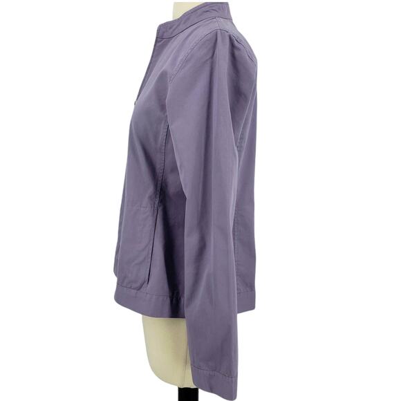 Eileen Fisher Relaxed Fit Purple Cotton Jacket Minimalist Breathable Outerwear - Picture 3 of 5